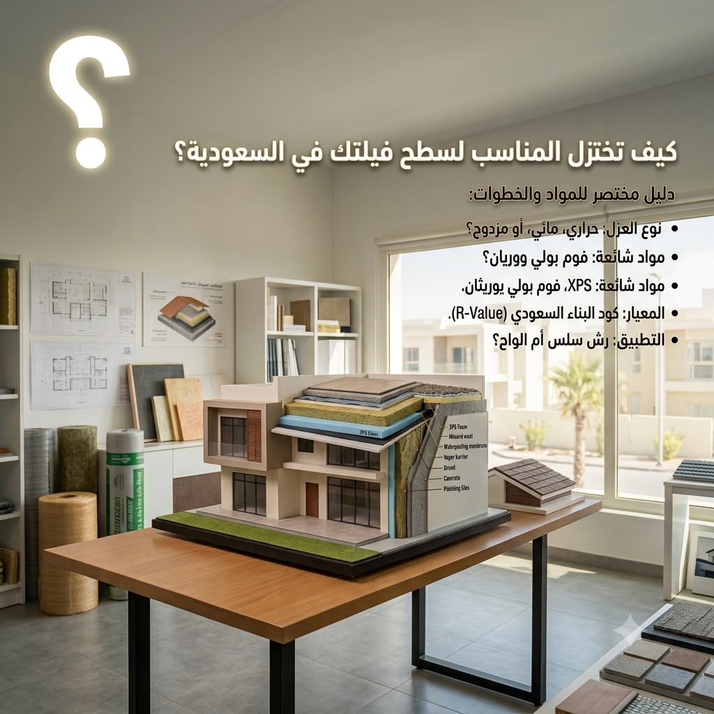 كيف تختار العزل المناسب للأسطح والفلل نصائح من خبراء الرياض